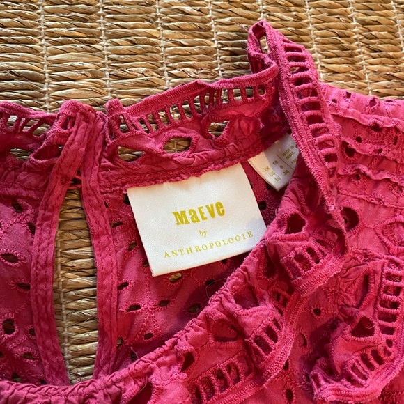 Anthropologie Maeve embroidery top red - Picture 10 of 11